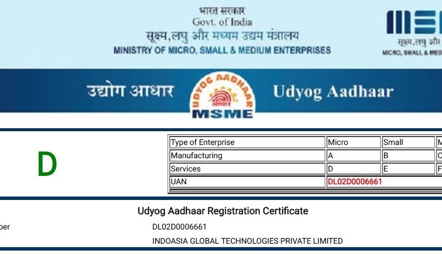 Indo Asia Global Technologies - MSME Certified company